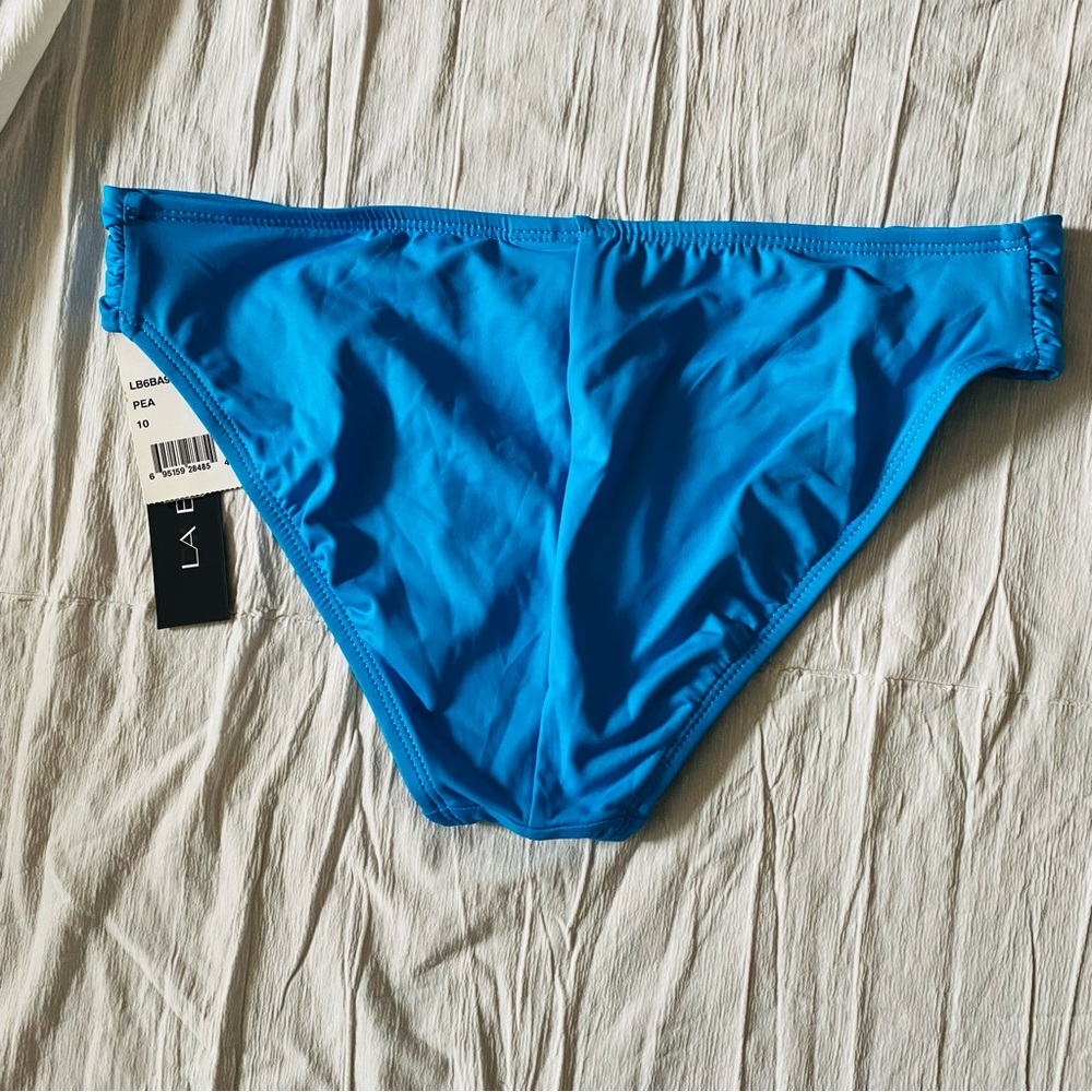 NWT La Blanca Turquoise Blue Bikini Bottom Size 10 - Picture 2 of 7